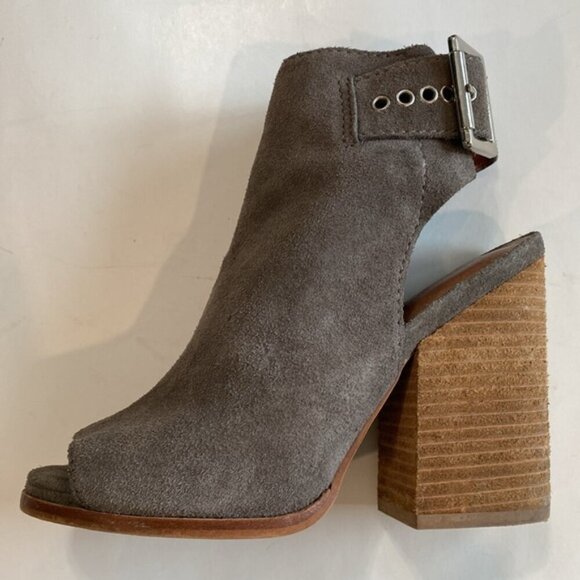 Jeffrey Campbell Briana Grey Suede Open Toe Booties Size 6 - Picture 3 of 14